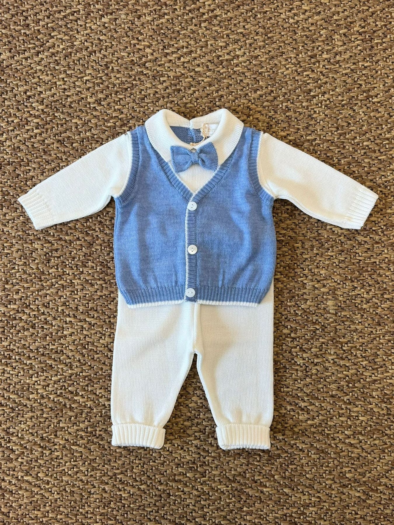 Completo con Papillon Neonato AZZURRO 6815/A - NANU' BABY