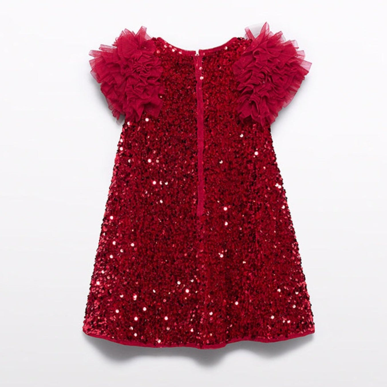 Abito lustrini velluto Bimba Rosso 5529/2 - NANU' BABY