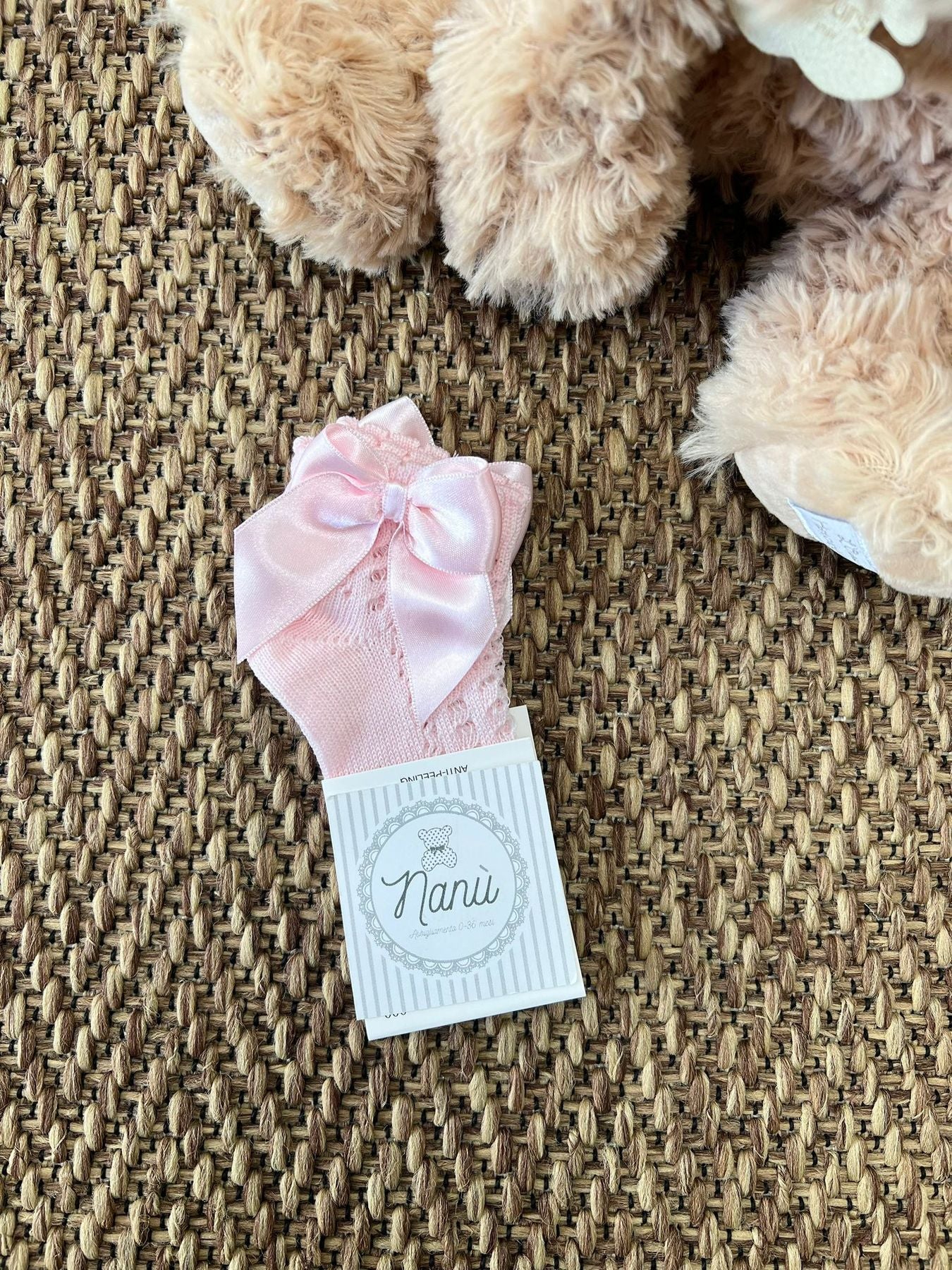 Calzino corto traforato Fiocco ROSA 3039S - NANU' BABY