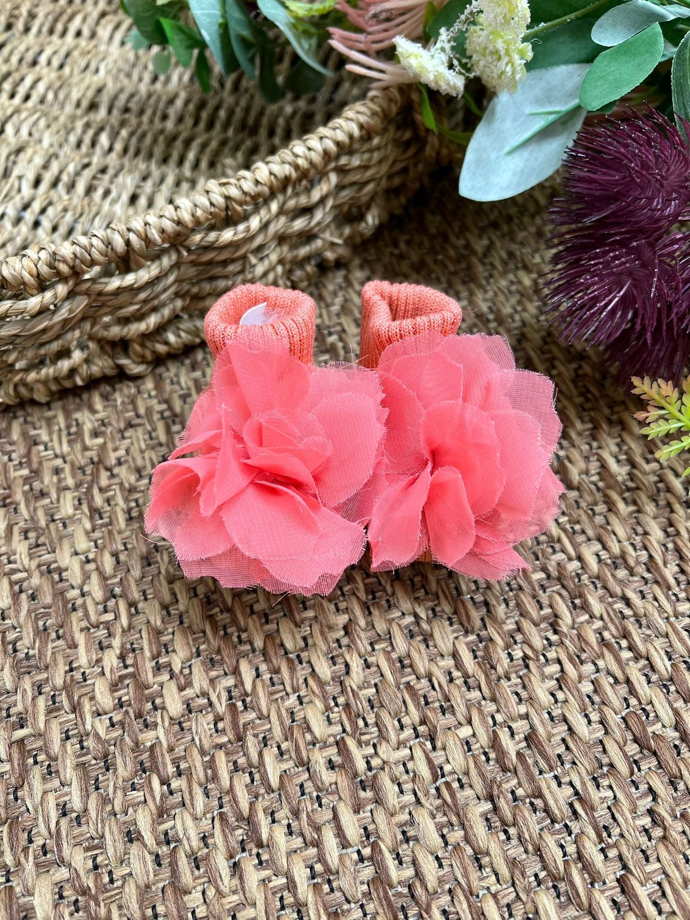 Babbucce Fiore Neonata CORALLO EL35S - NANU' BABY