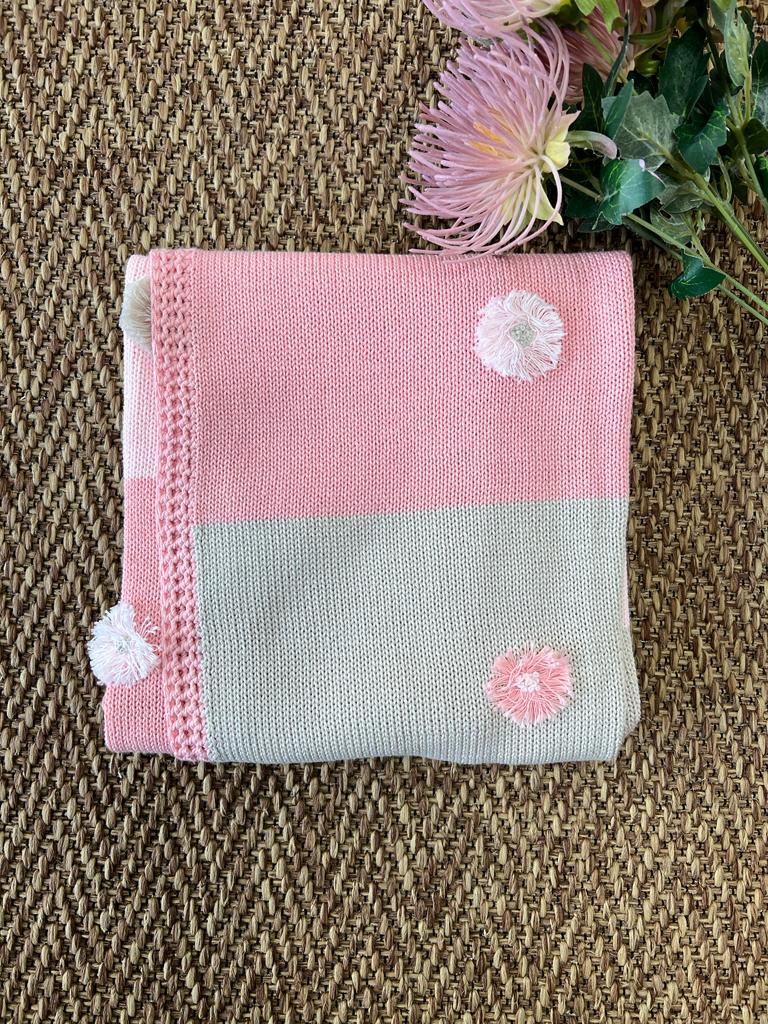 Coperta Rosa/tortora Neonata TORTORA AMY/812 - NANU' BABY