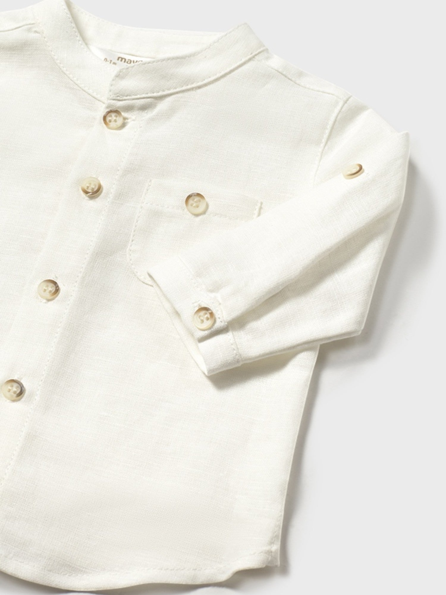 Camicia manica lunga collo coreano Bimbo PANNA 1103 /P - NANU' BABY