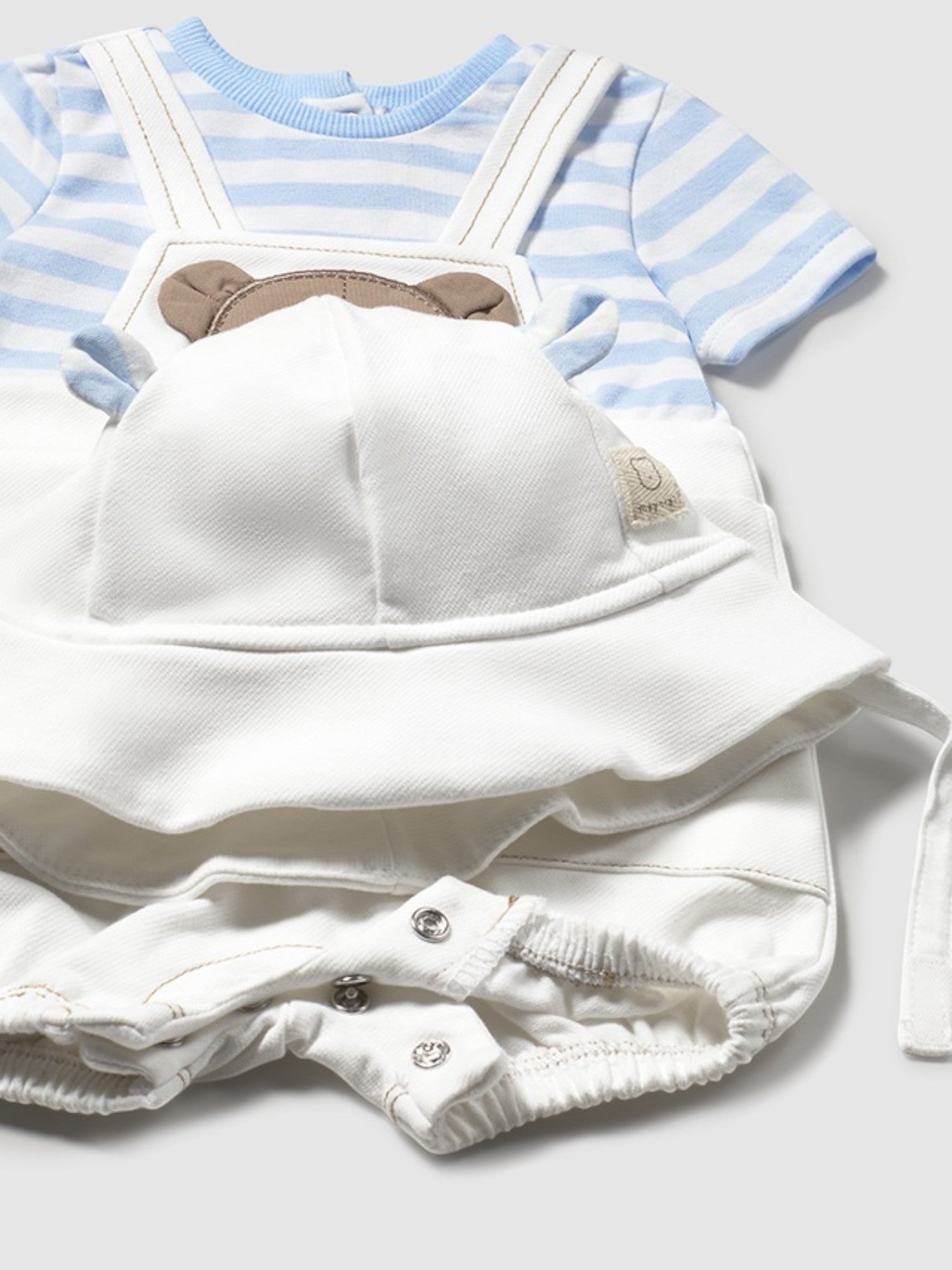 Pagliaccetto salopette,cappello Bimbo CIELO 1606 /C - NANU' BABY