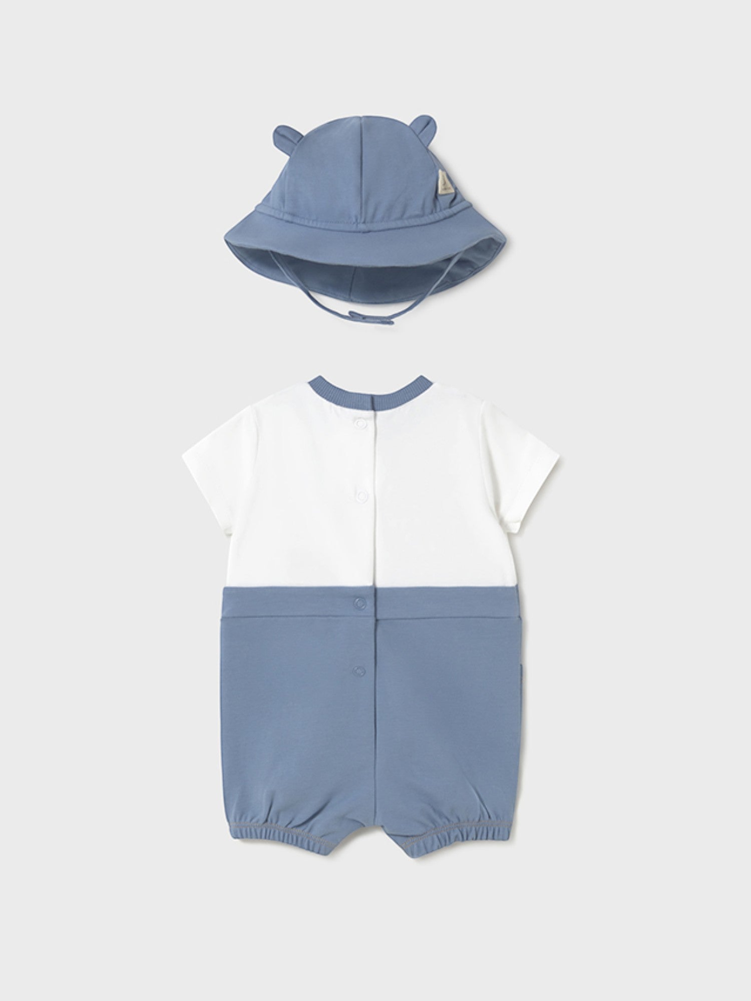 Pagliaccetto salopette,cappello Bimbo AZZURRO 1606 /A - NANU' BABY