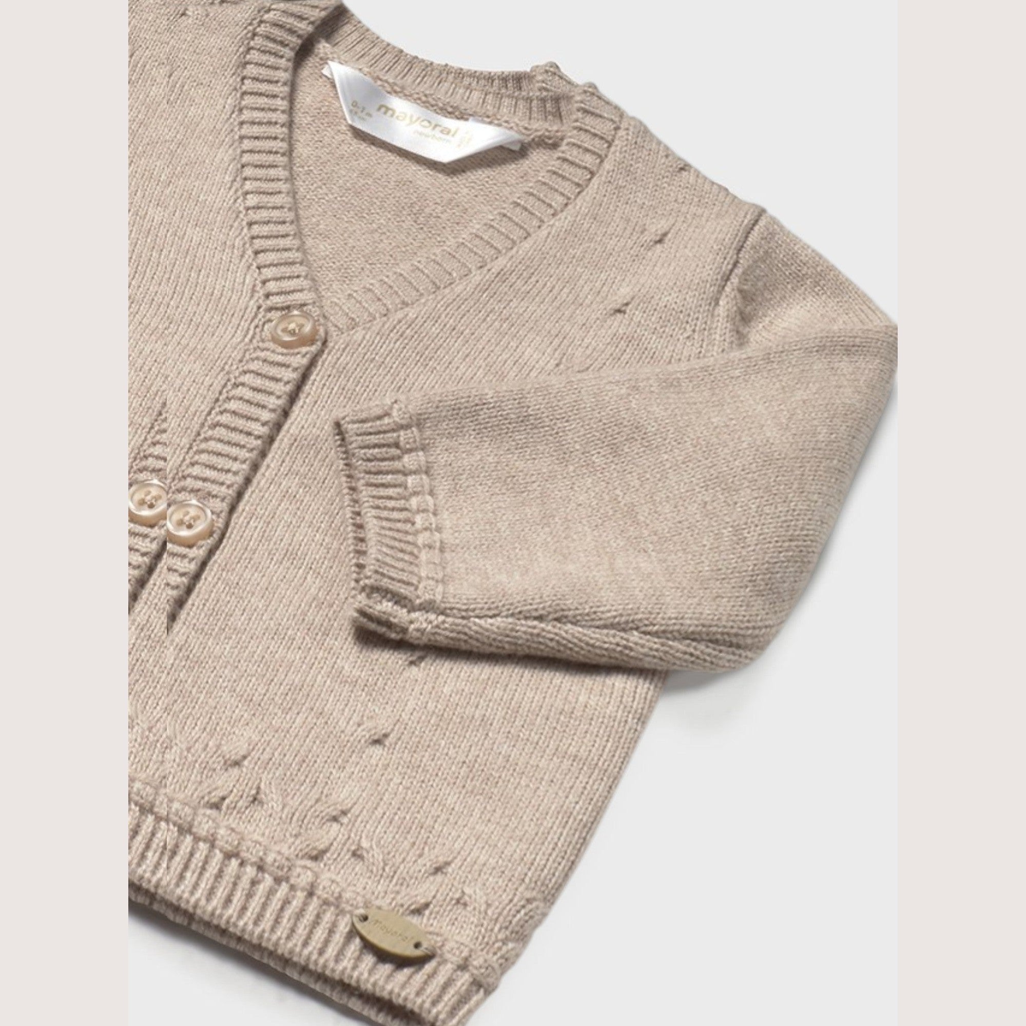 Cardigan Bimbo Beige Collo V Mayoral 2338/85 - NANÙ BABY - NANU' BABY