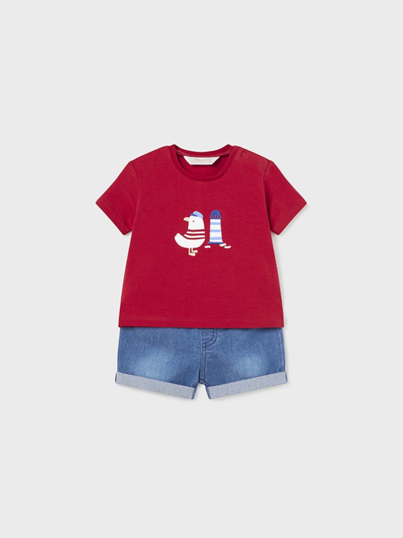 Comp.pant.corto jeans Bimbo ROSSO 1209 - NANU' BABY