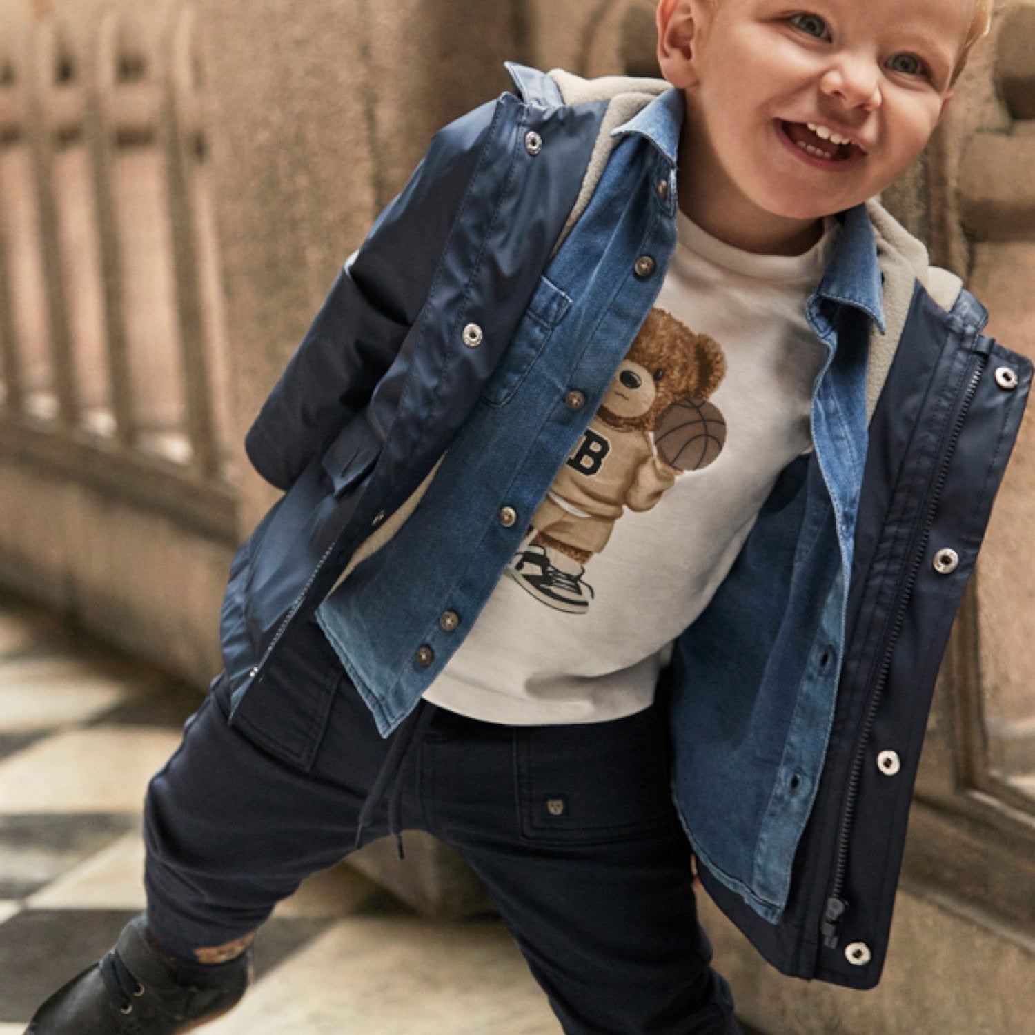 Soft twill jogger pants, baby boy, blue, 2503/74