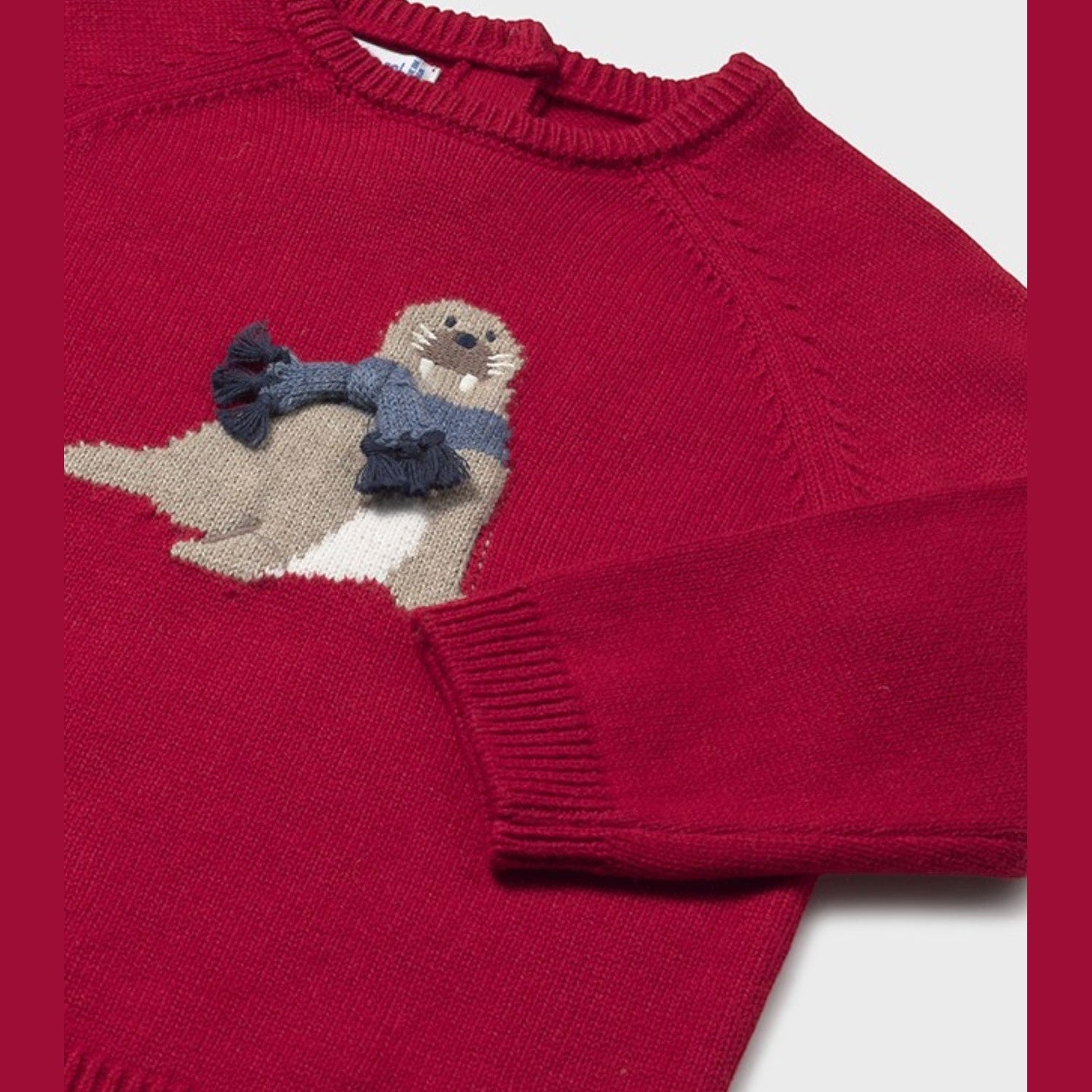 Maglioncino intarsio animal Bimbo Rosso 2345/21 - NANU' BABY