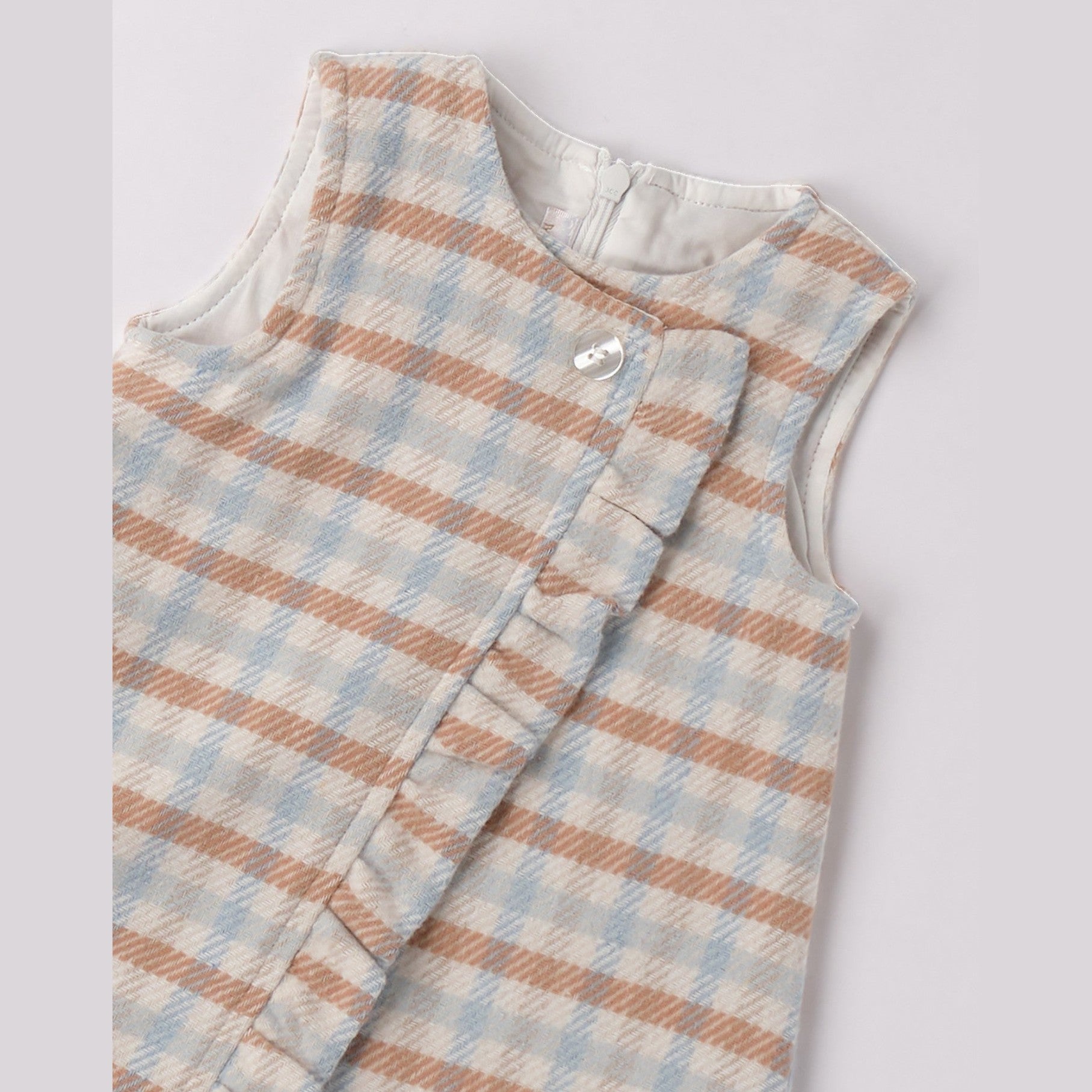 Abito Maglia Tagliata Senza Manica Bimba Bianco 3F734/3942 - NANU' BABY