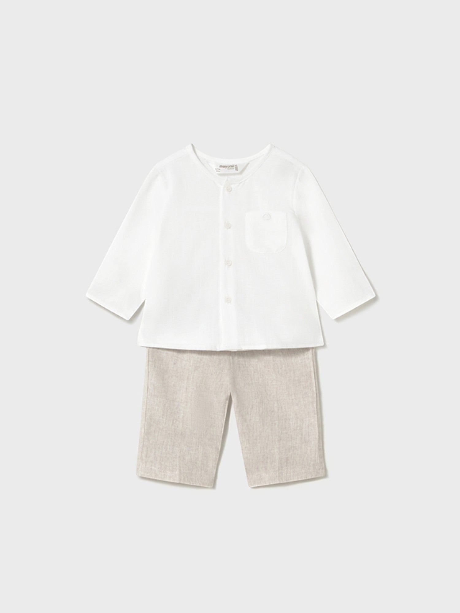 Completo pantalone lungo/camicia Bimbo BIANCO 1564 /B - NANU' BABY
