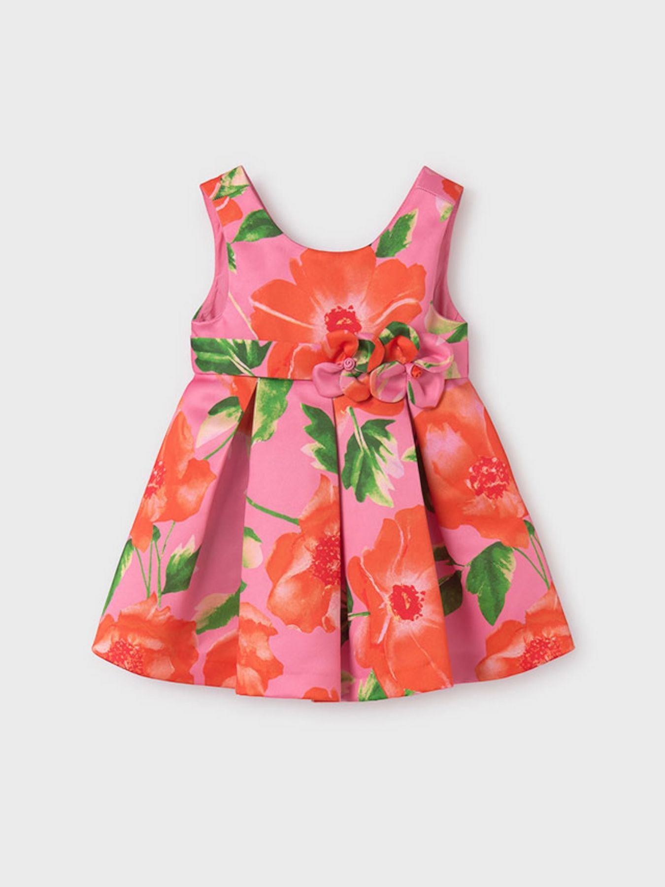 Abito saten stampato Bimba FUCSIA 5021 - NANU' BABY