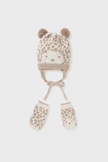 Completo cappello e manopole LATTE 9668- - NANU' BABY