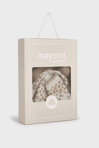 Completo cappello e manopole LATTE 9668- - NANU' BABY