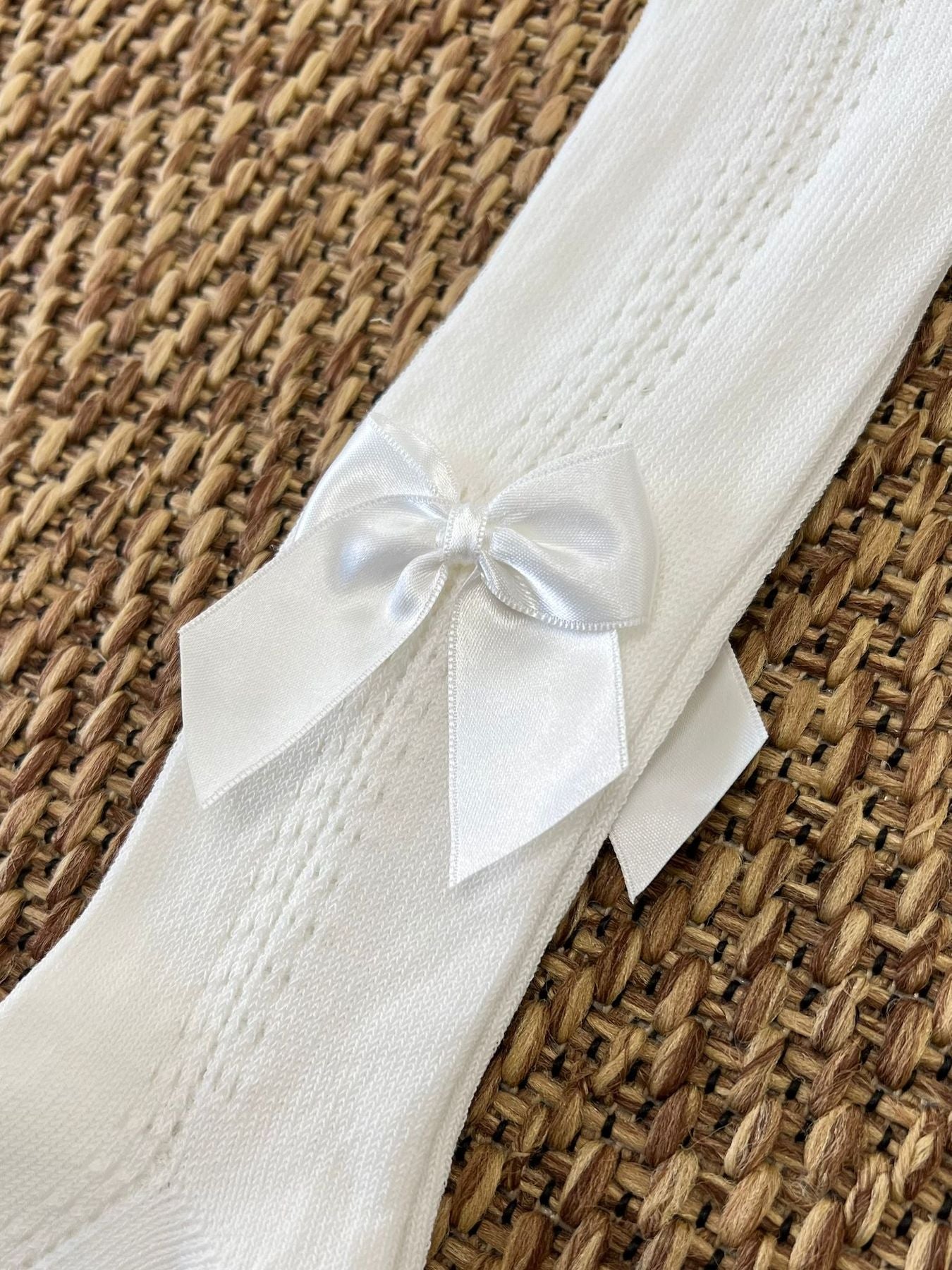 Collant a rete fiocco BIANCO 2015C - NANU' BABY