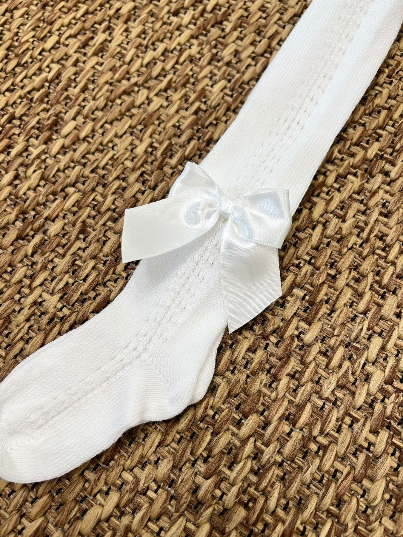 Collant a rete fiocco BIANCO 2015C - NANU' BABY