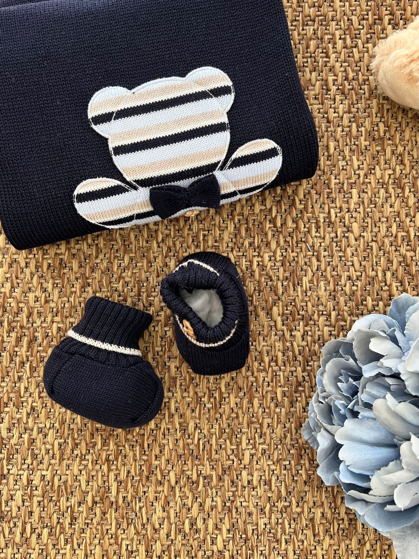 Babbucce Orsetto Neonato BLU 6786 - NANU' BABY