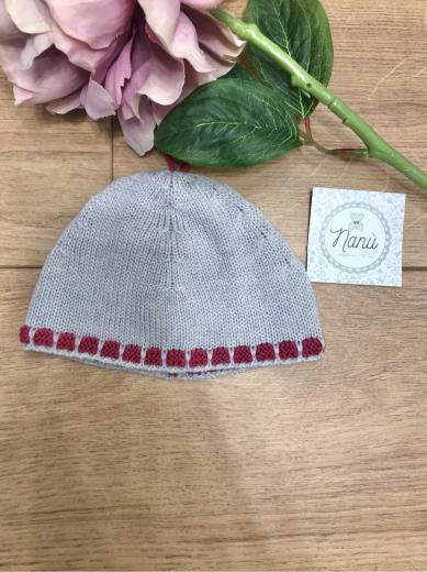 Cuffia 100% lana Neonata GRIGIO GERANIO - NANU' BABY