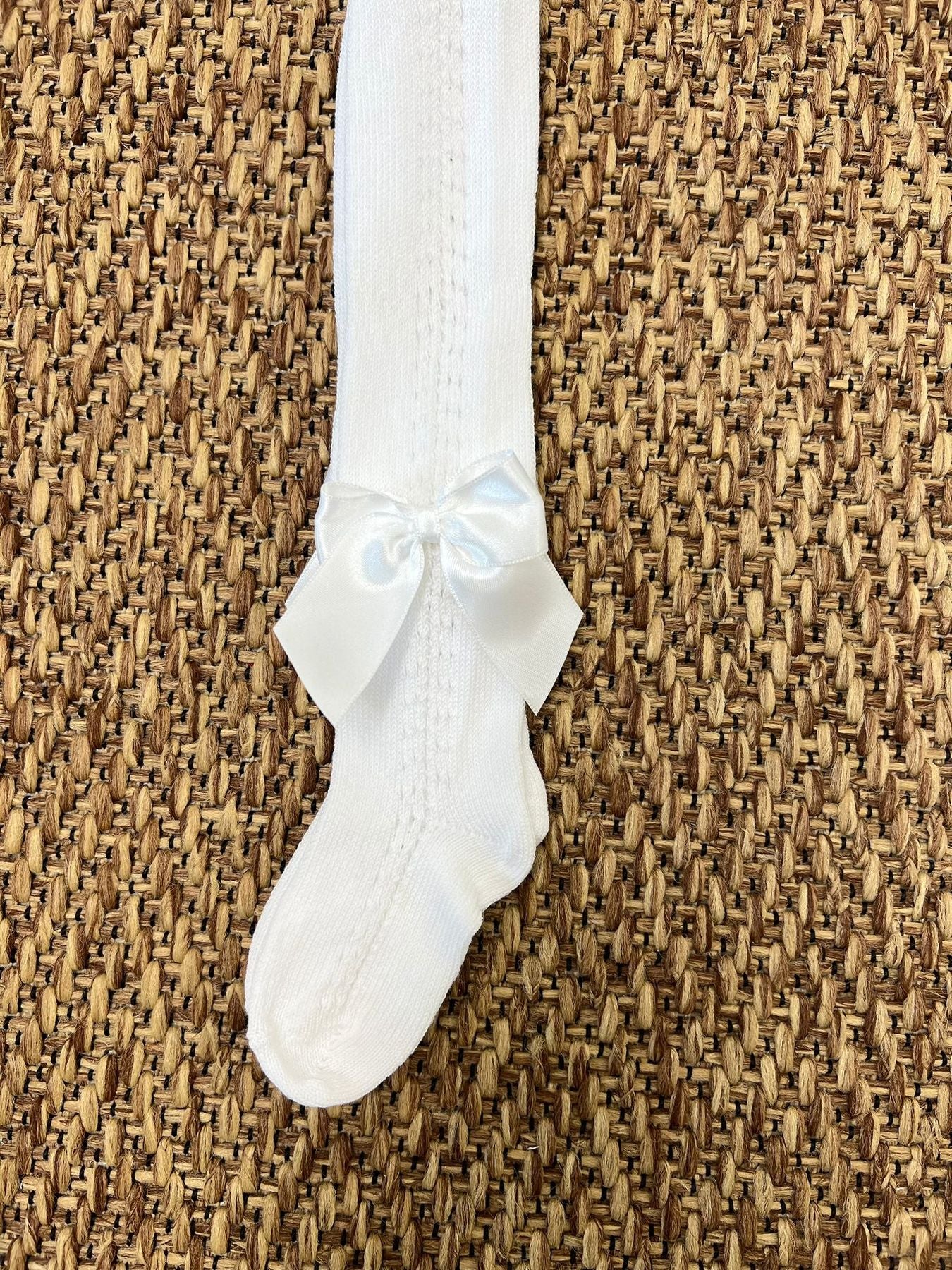 Collant a rete fiocco BIANCO 2015C - NANU' BABY