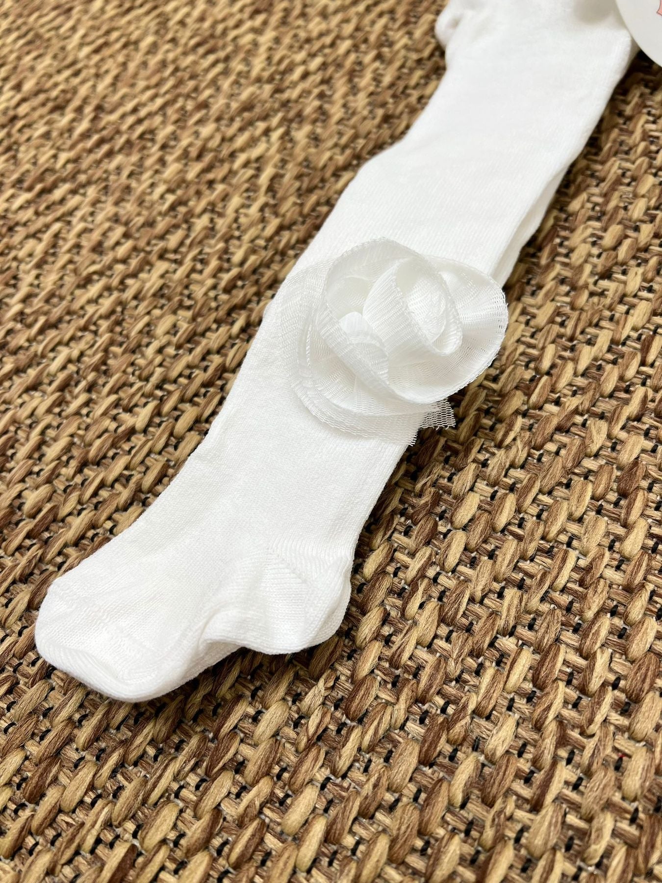 Collant con fiori BIANCO 2094C - NANU' BABY