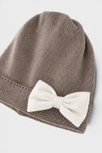 Cuffia Neonata Tortora FIOCCO VELLUTO 618/4830 by BABY LORD