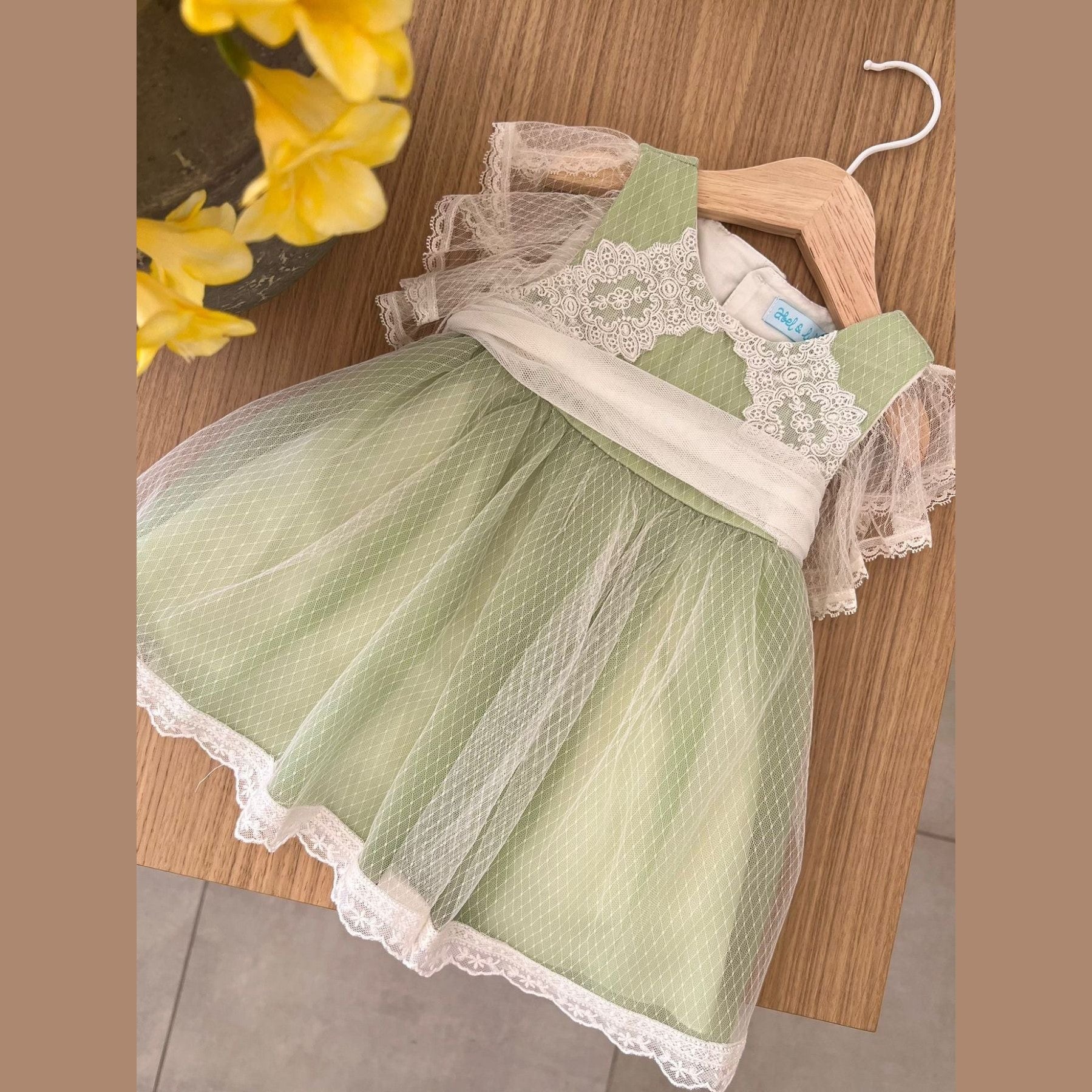 Abito tulle rombi Bimba VERDE 5005 -  NANU' BABY