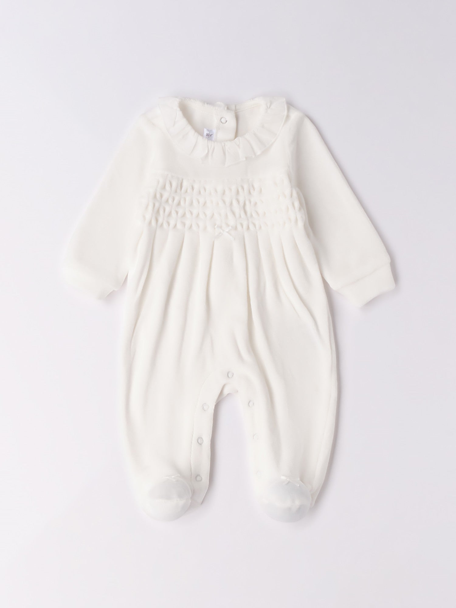 Tutina Intera Con Piede Neonata Bianco 3F754/112 -  NANU' BABY