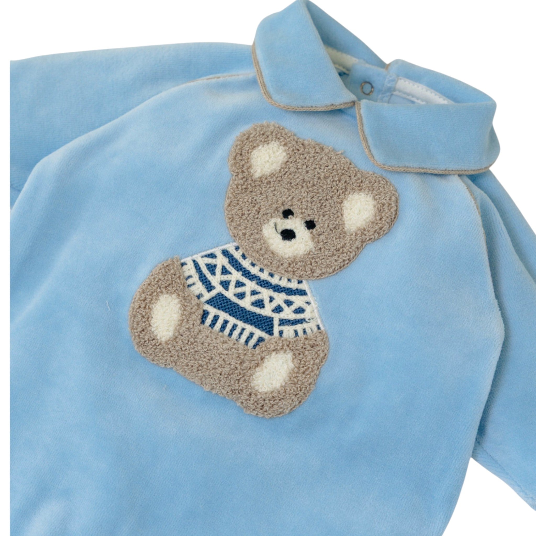 Tutina Neonato Ciniglia Cielo SARTORIA DEI PICCOLI (cod. LT1114)