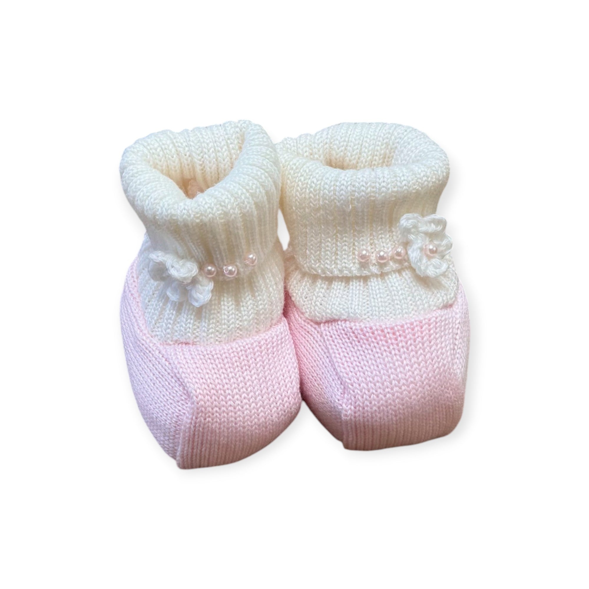 Babbucce Neonata Rosa Pura Lana Fiocco 7771