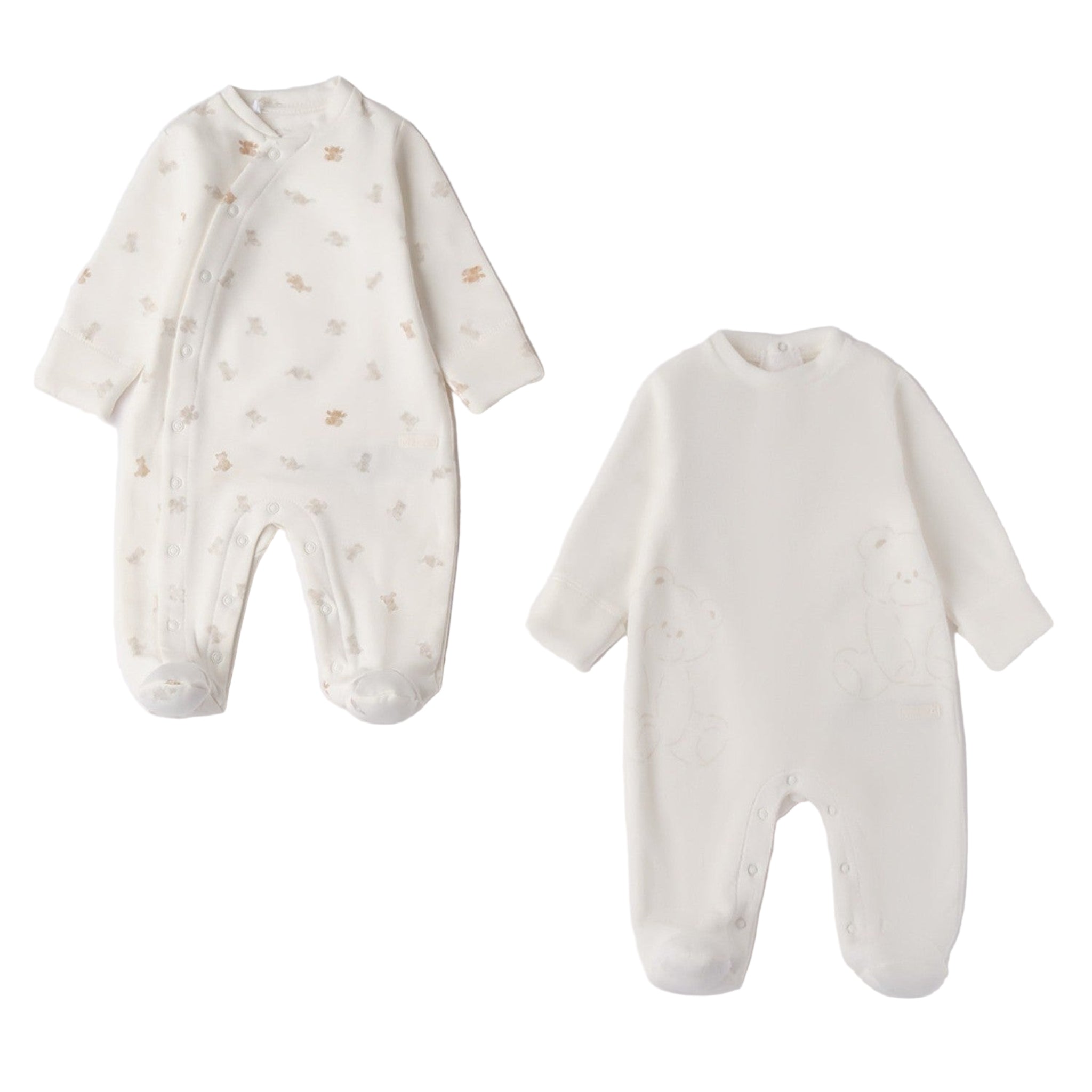Tutina Intera Con Piede Neonato Bianco 3F670/112 -  NANU' BABY