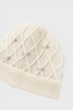 Cuffia Neonata Bianco ROSELLINE 605/3031 by BABY LORD