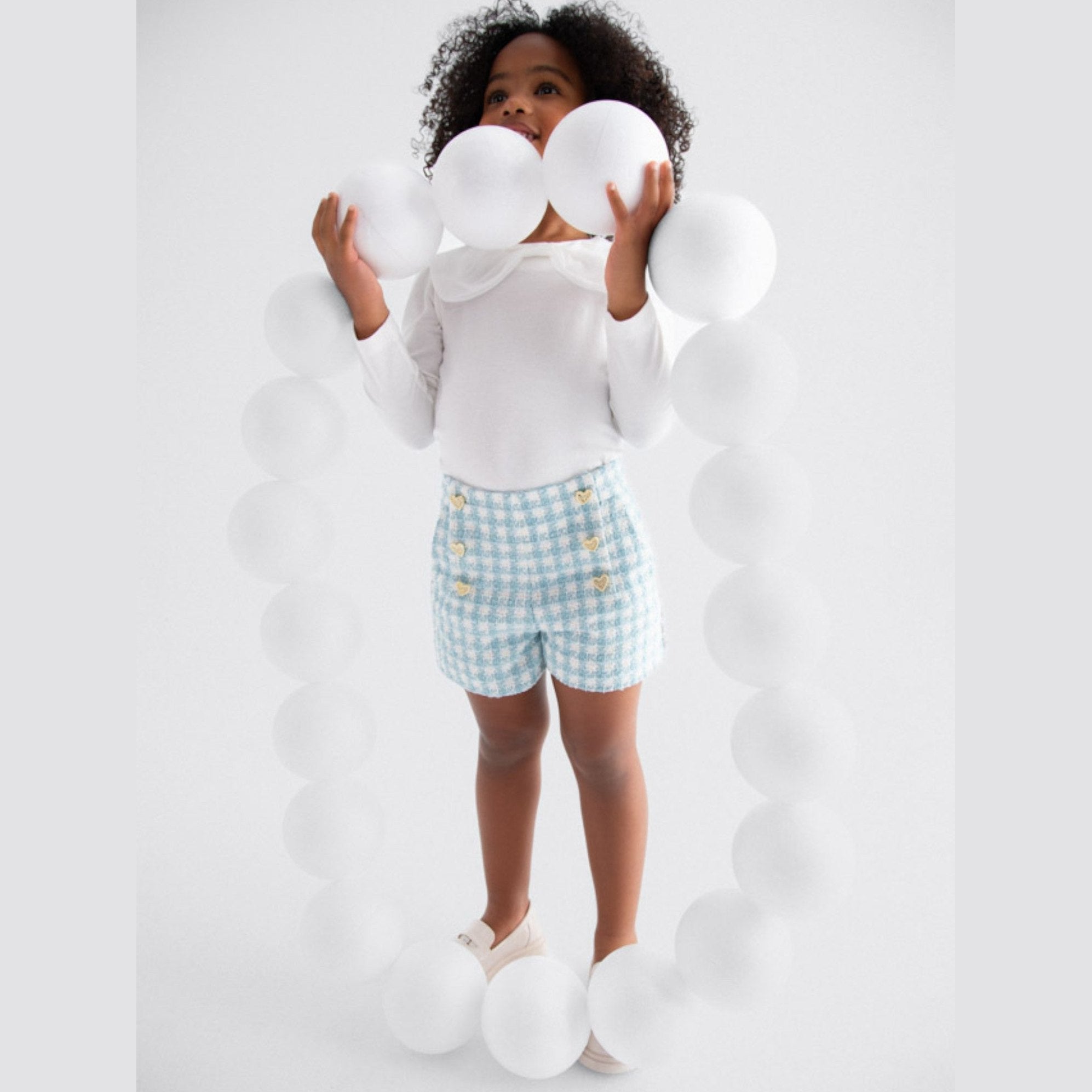 Bermuda quadri lurex Bimba Verde 5719/9 -  NANU' BABY