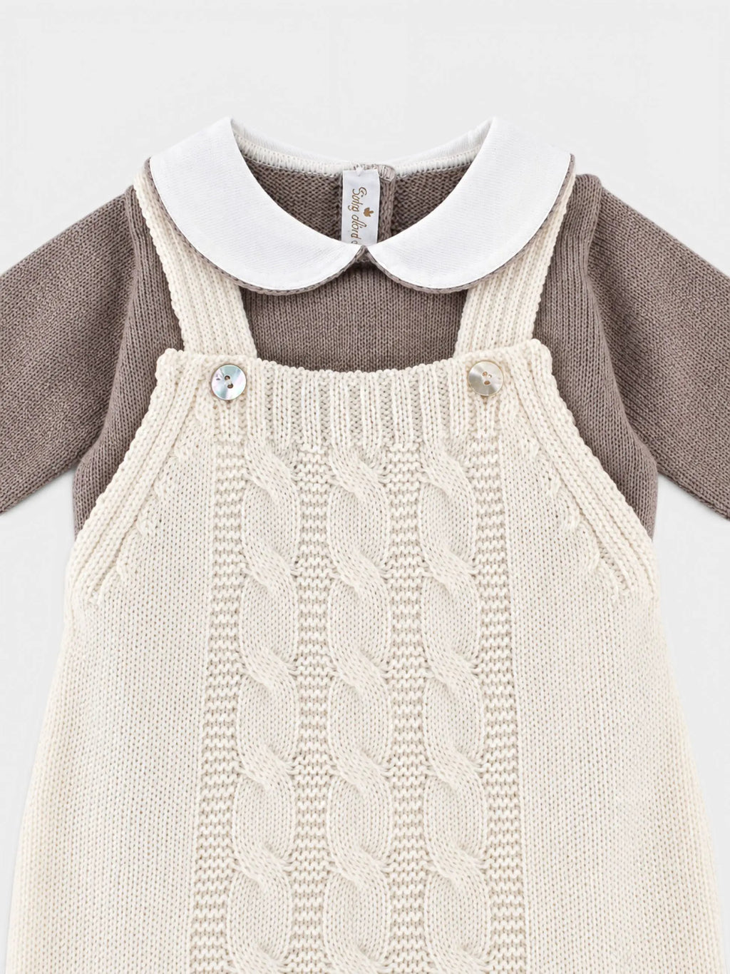 Completo nascita Neonato Ecru BRAIDING 322M/E by BABY LORD