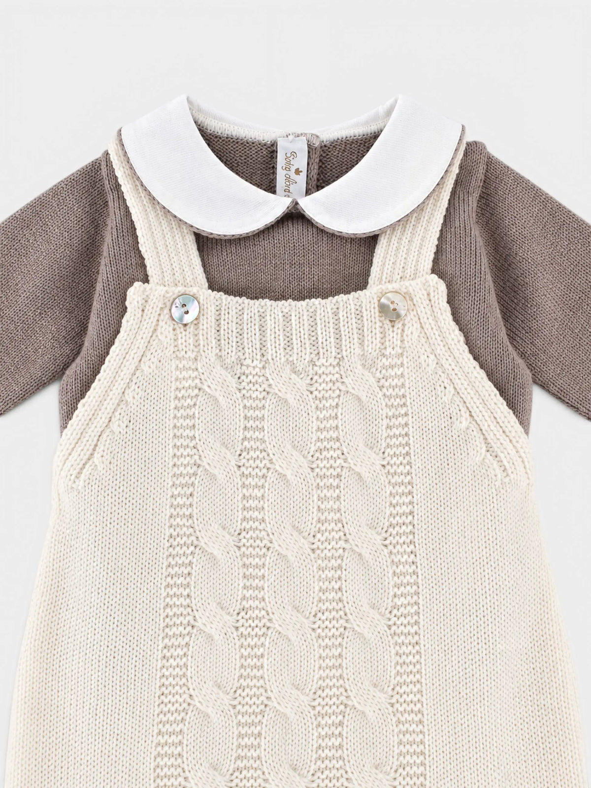 Completo nascita Neonato Ecru BRAIDING 322M/E by BABY LORD