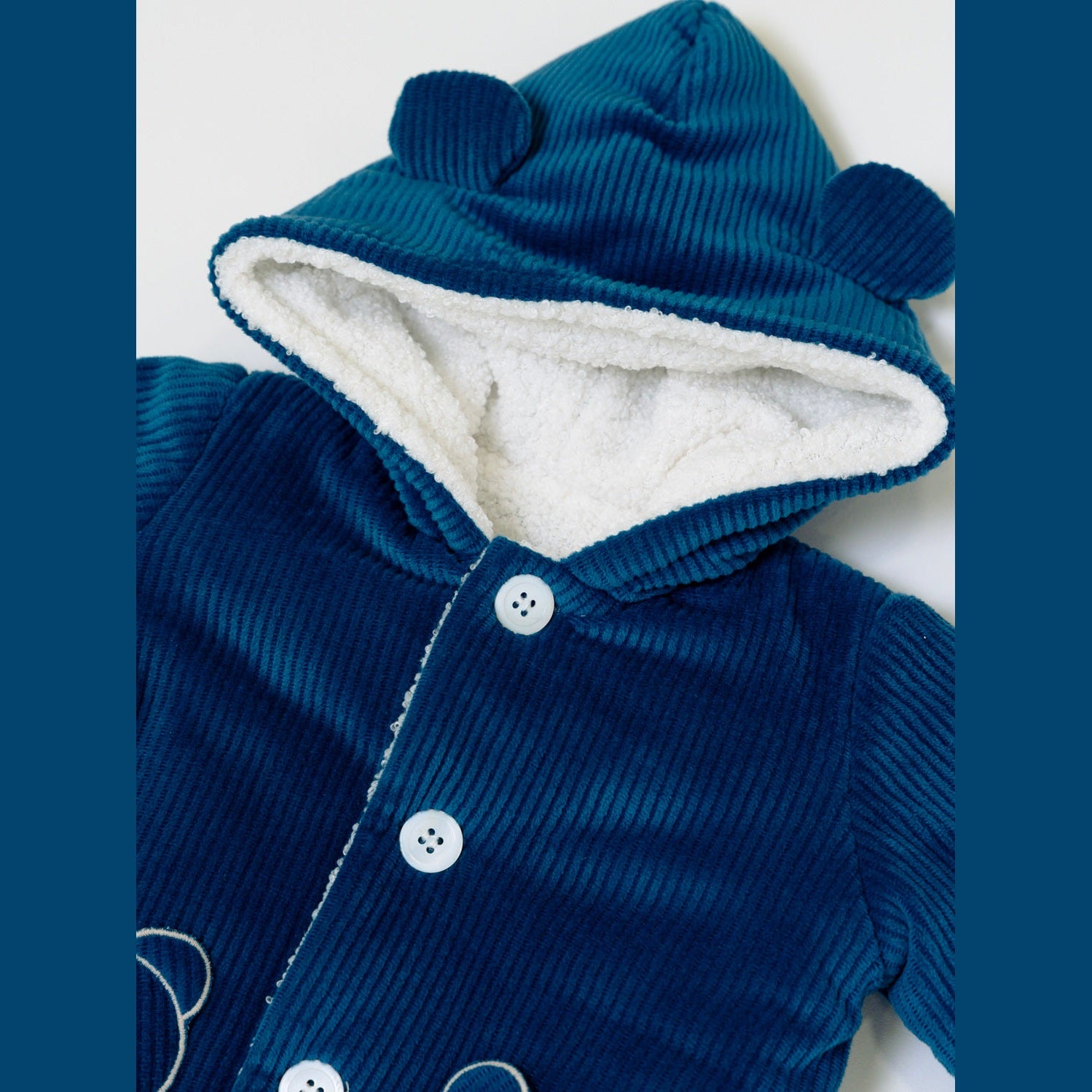 Cappottino con Cappuccio Orsetto Bimbo ZAFFIRO IN5940/Z -  NANU' BABY