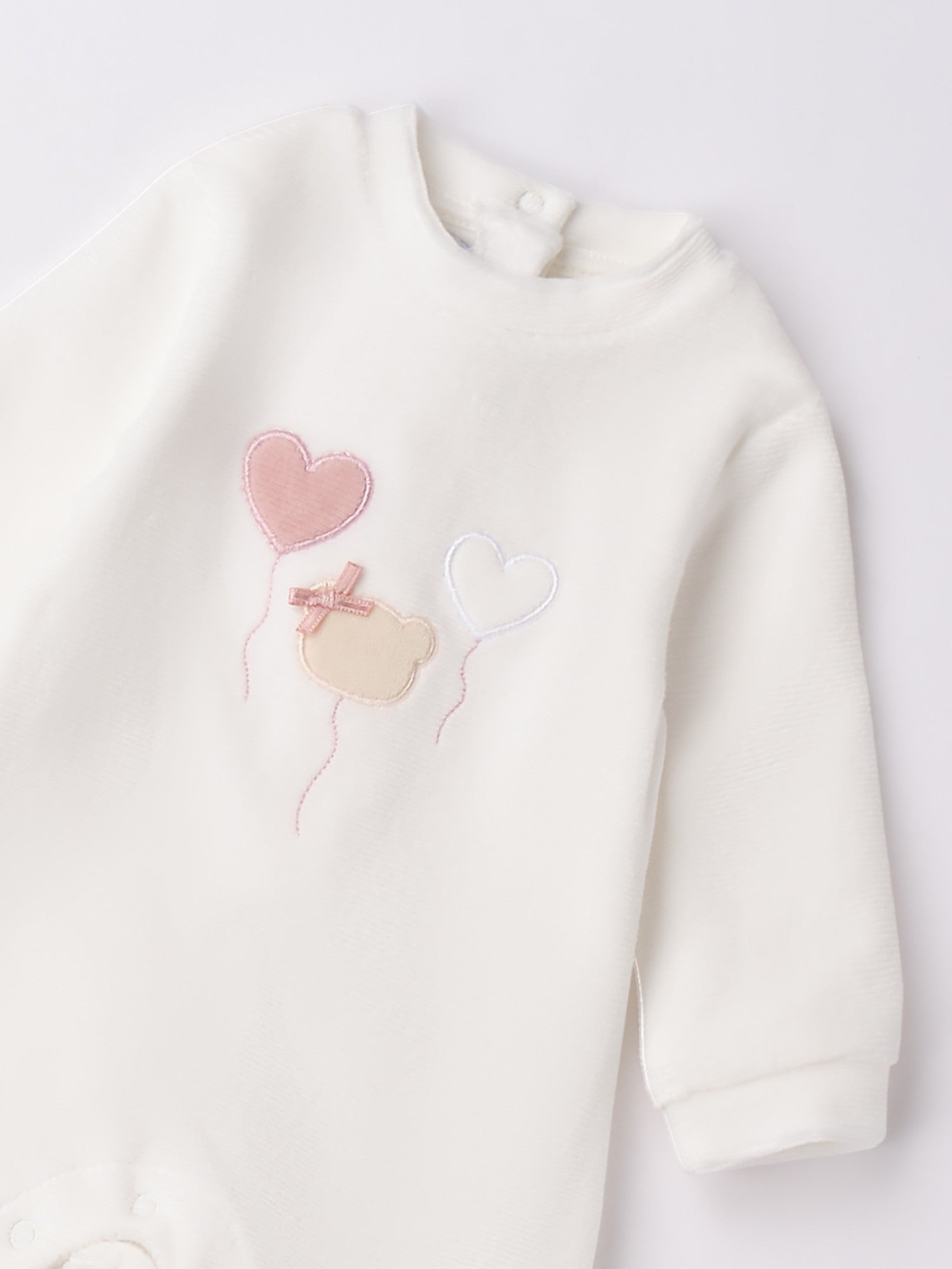 Tutina Intera Con Piede Neonata Bianco 3F759/112 -  NANU' BABY