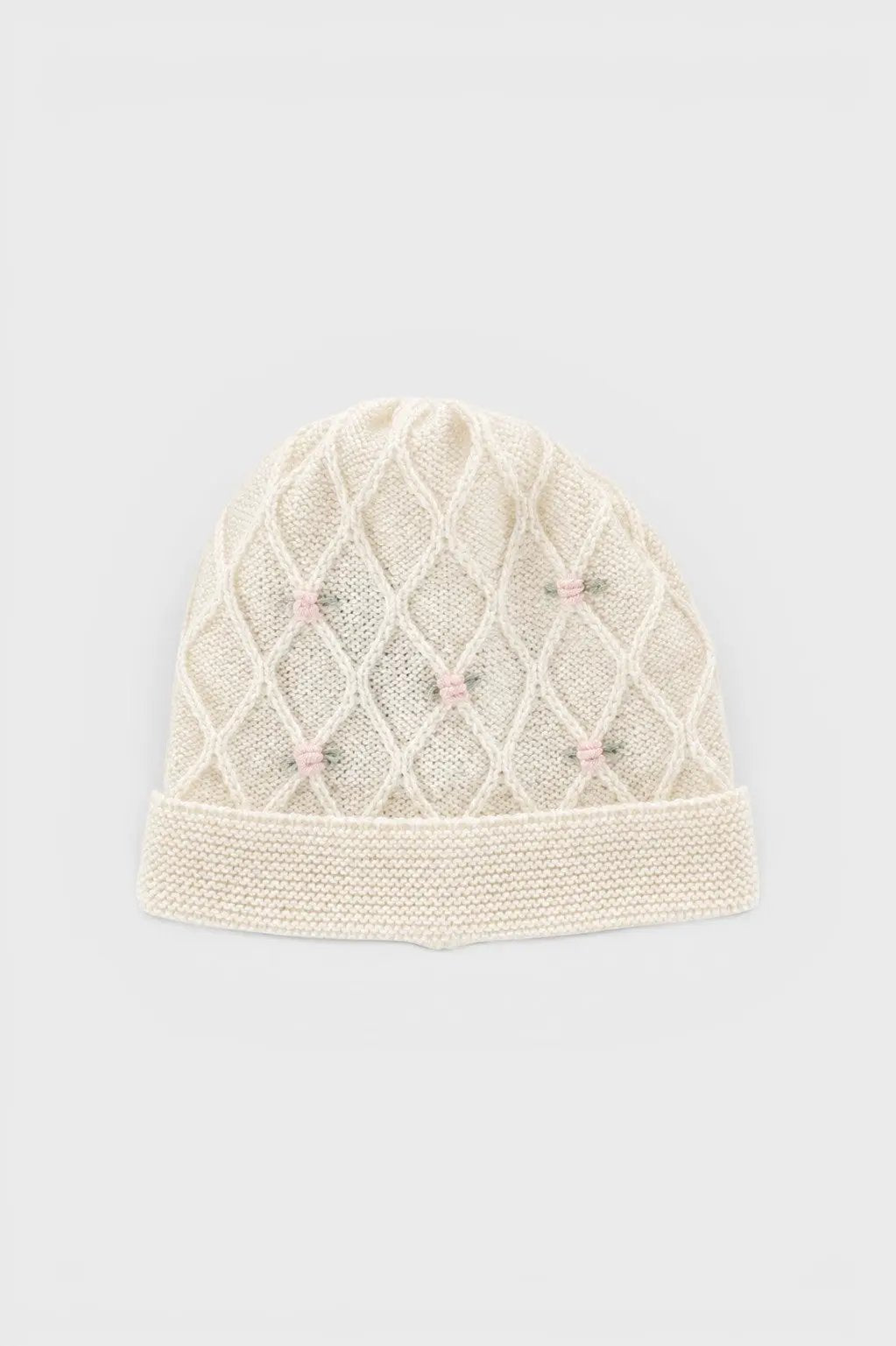 Cuffia Neonata Bianco ROSELLINE 605/3031 by BABY LORD