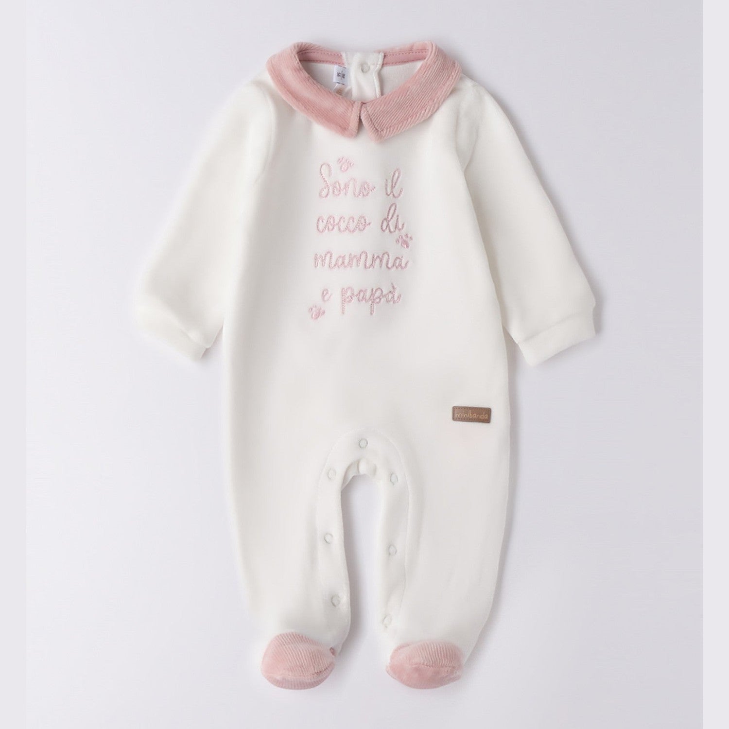 Tutina Intera Con Piede Neonata Rosa 3F644/2921 -  NANU' BABY
