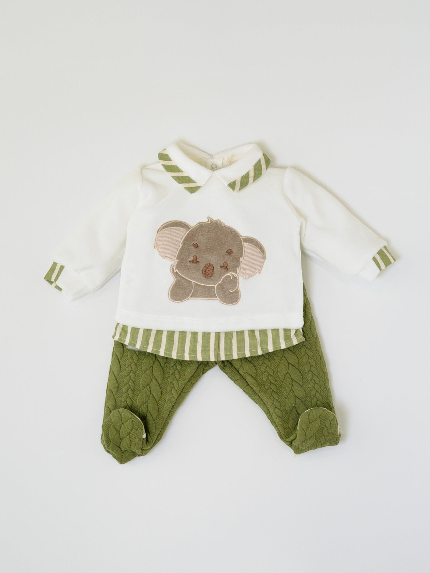 Completo nascita Neonato Verde LS1113 -  NANU' BABY