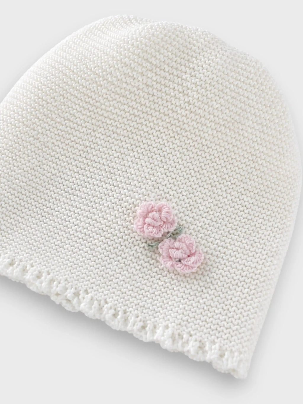 Cuffia Neonata Bianco FIORI DI LOTO 604/3031 by BABY LORD