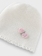 Cuffia Neonata Bianco FIORI DI LOTO 604/3031 by BABY LORD