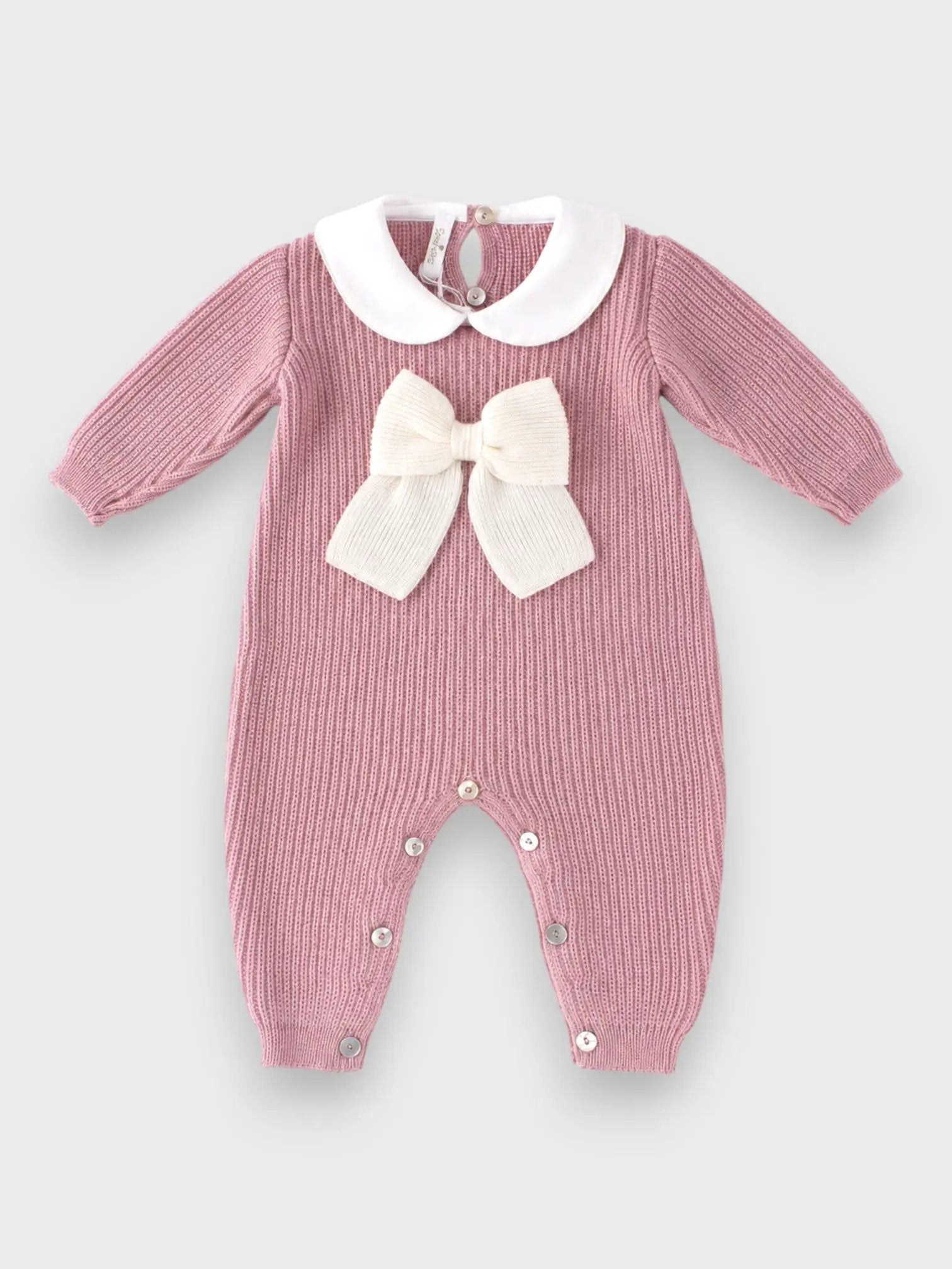Tutina Neonata Rosa MAGLIA INGLESE FIOCCO 344/5730 by BABY LORD