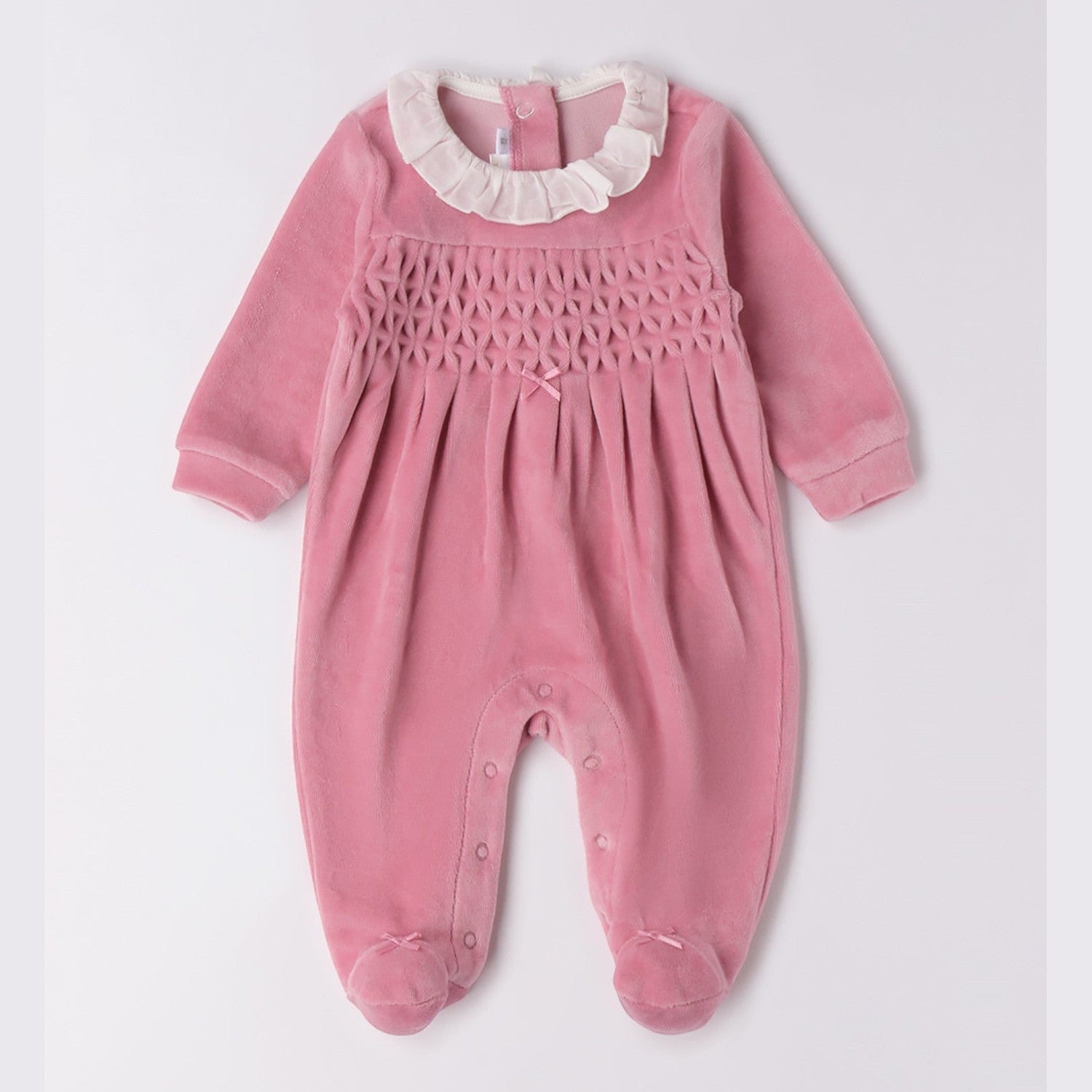 Tutina Intera Con Piede Neonata Rosa 3F754/2748 -  NANU' BABY