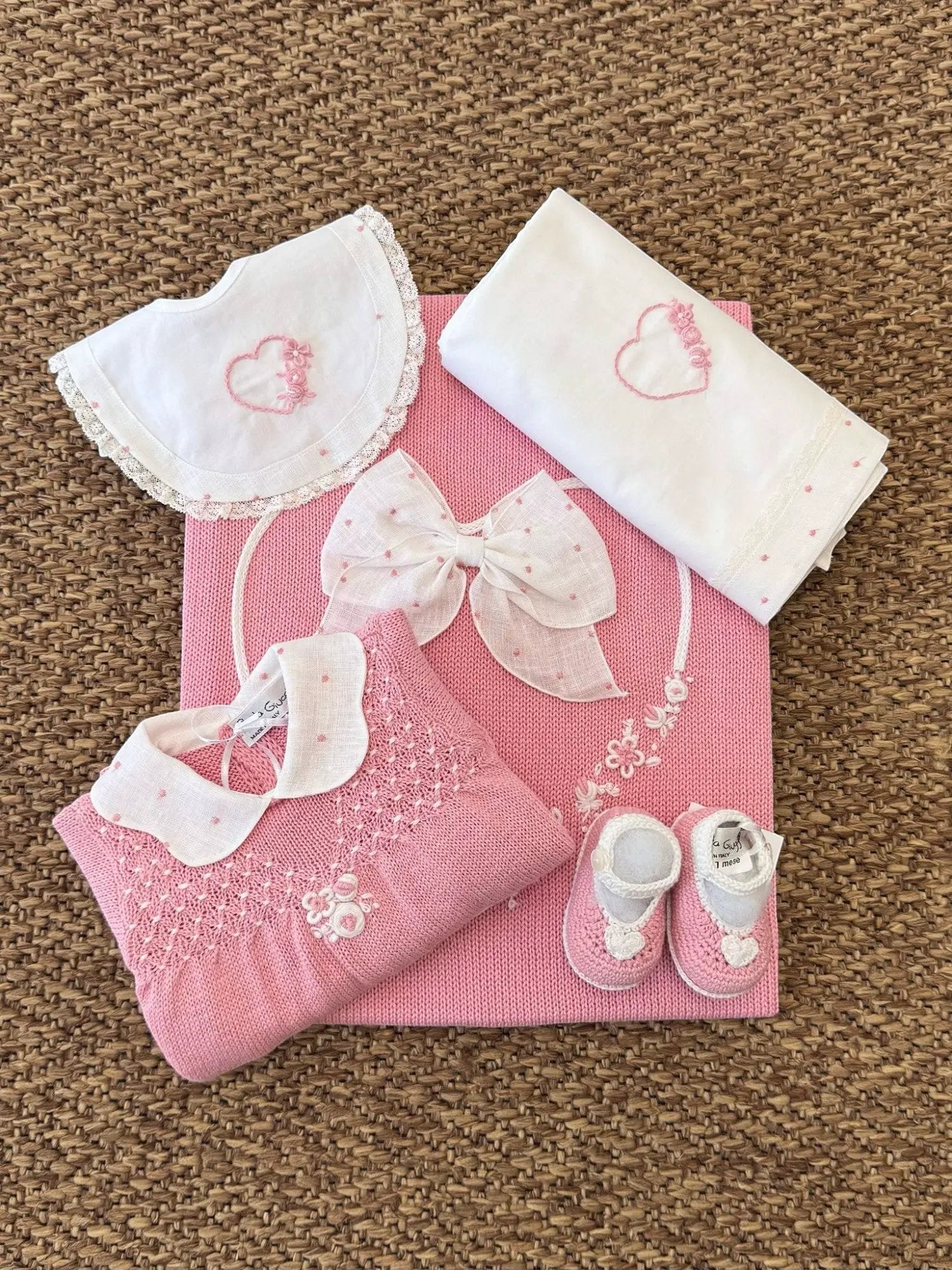 Coperta Neonata Rosa TAORMINA 01 by PICCOLA GIUGGIOLA