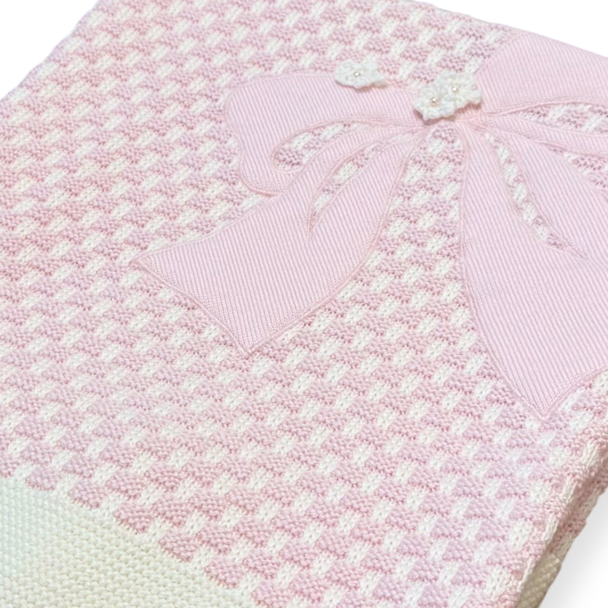 Coperta Neonata Rosa Lana Fiocco 7764