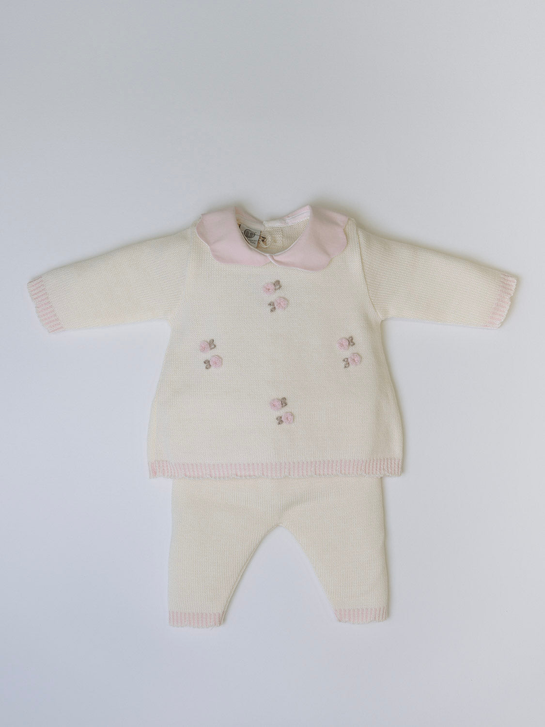 Completo lana elegante Neonata VANIGLIA IN1019/R -  NANU' BABY
