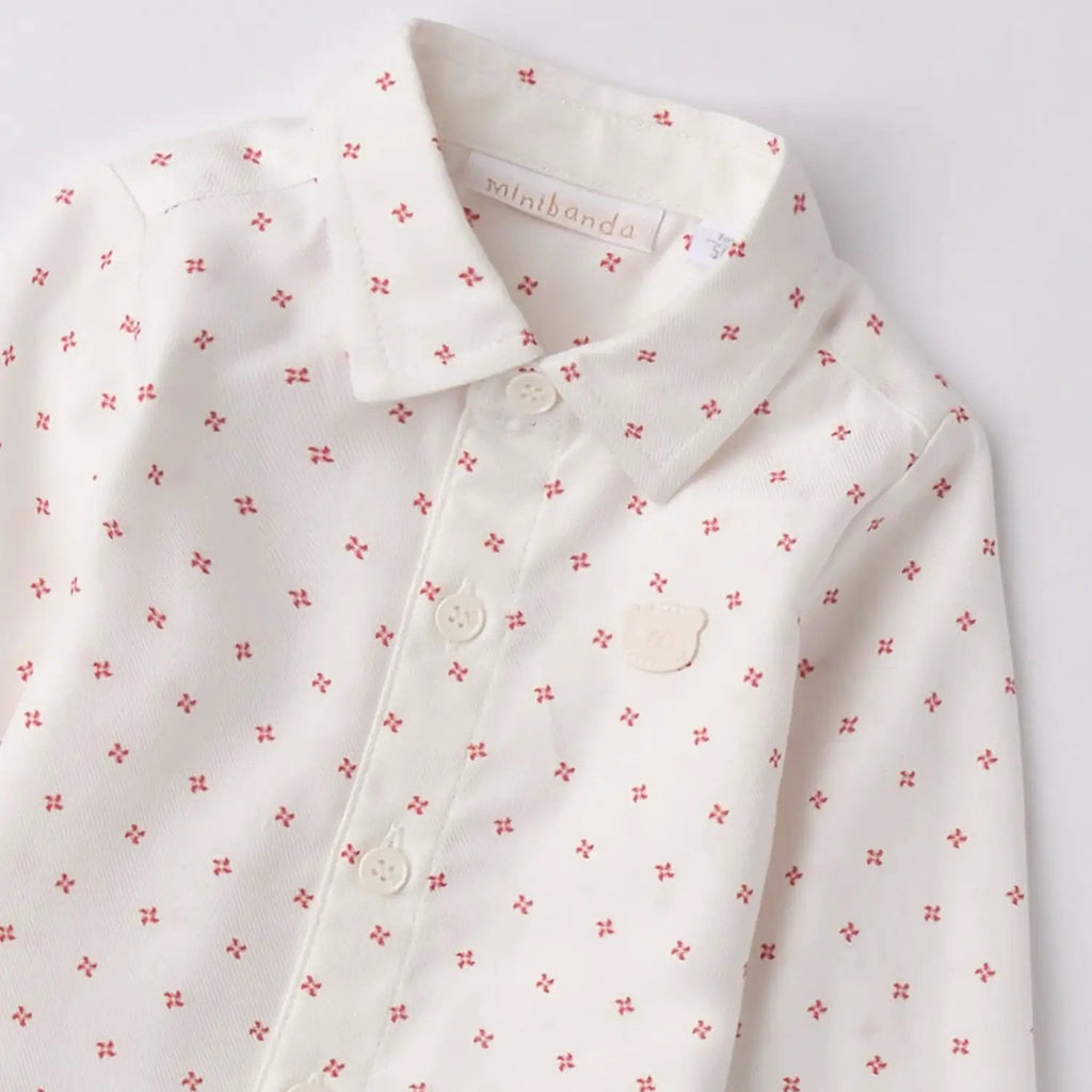 Camicia Bimbo Panna 3F601/6BRV by MINIBANDA