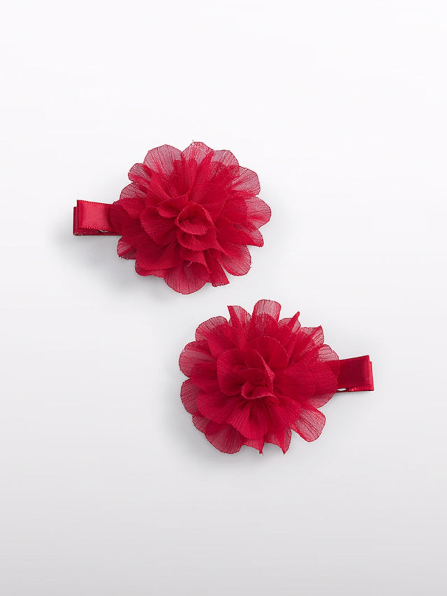 Set 2 fermagli fiori chiffon Bimba Rosso 5967/28 -  NANU' BABY
