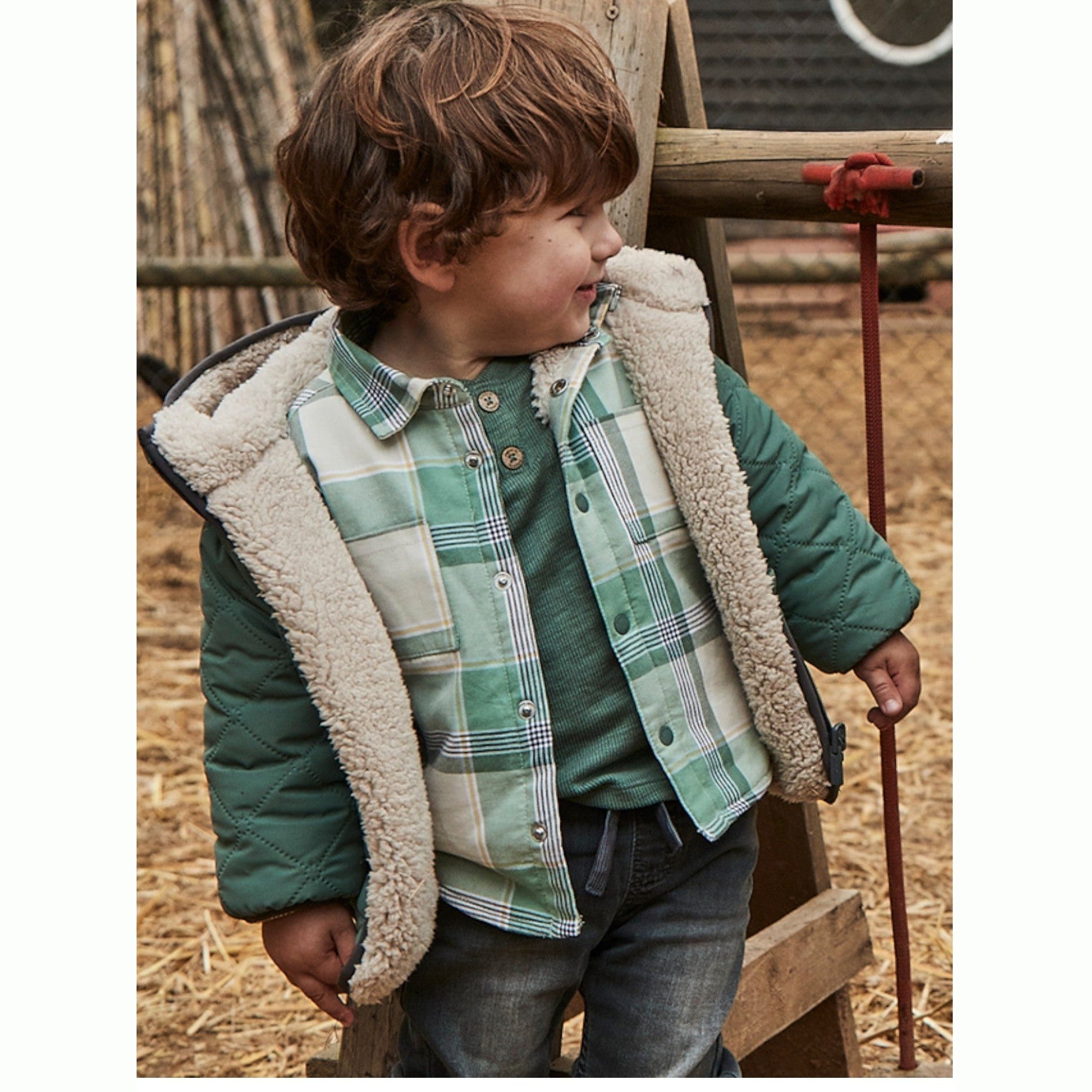 Camicia quadri foderato Bimbo Verde 2104/83 -  NANU' BABY