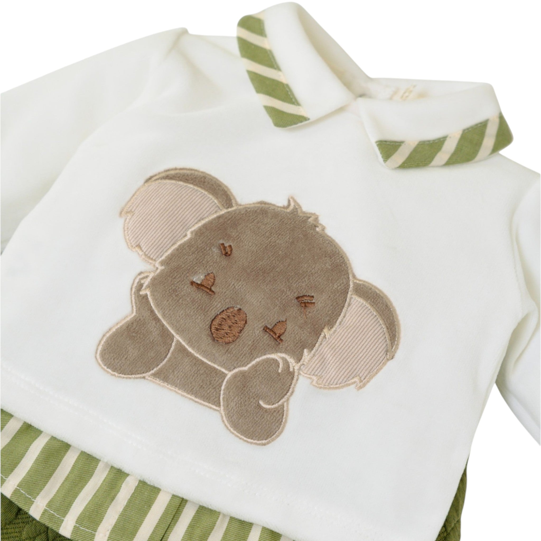 Completo Nascita Neonato Ciniglia Verde SARTORIA DEI PICCOLI (cod. LS1113)