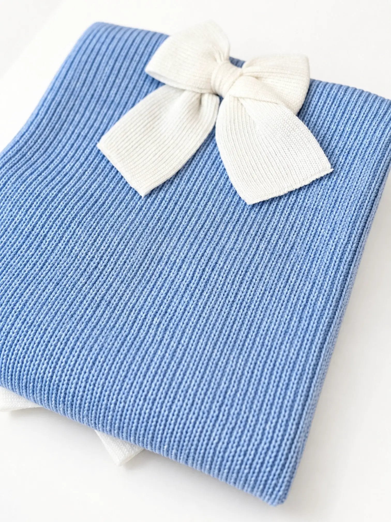 Coperta Neonato Azzurro MAGLIA INGLESE FIOCCO 144/5630 by BABY LORD
